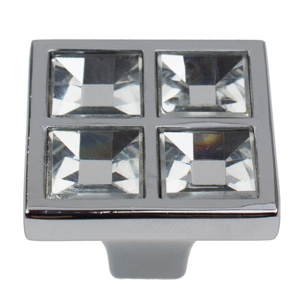 Gliderite Hardware 1 in. Square Crystal Cabinet Knob -, 5PK 9051-CR-5